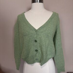 Talbots Mint Green Button-Up Cardigan